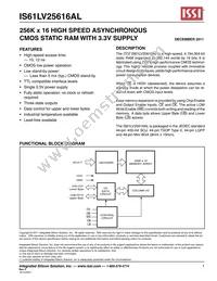 IS61LV25616AL-10T-TR Datasheet Cover