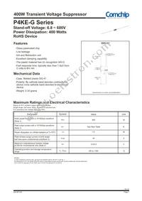 P4KE600-G Datasheet Cover