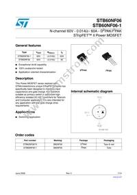 STB60NF06T4 Datasheet Cover