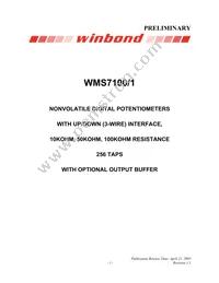 WMS7101100P Datasheet Cover