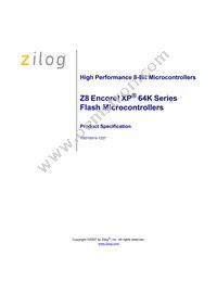 Z8F6422AR020SC2104 Datasheet Cover