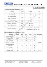 12-21UBC/C430/TR8 Datasheet Page 3