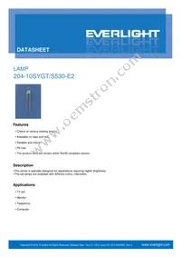 204-10SYGT/S530-E2 Datasheet Cover