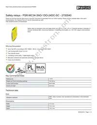 2700540 Datasheet Cover