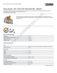 2905291 Datasheet Cover