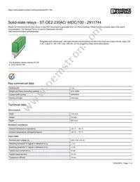 2911744 Datasheet Cover