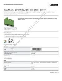 2940401 Datasheet Cover