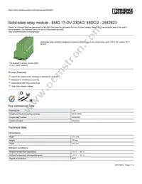 2942823 Datasheet Cover