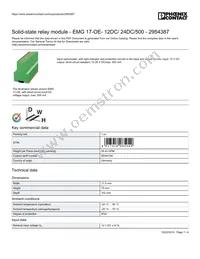 2954390 Datasheet Cover