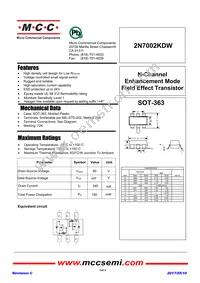 2N7002KDW-TP Datasheet Cover