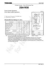 2SA1930 Datasheet Cover