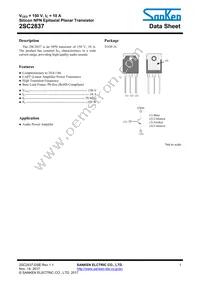 2SC2837 Datasheet Cover