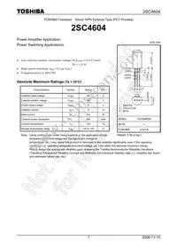 2SC4604 Datasheet Cover