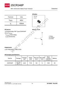 2SCR346PT100P Datasheet Cover