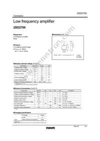 2SD2700TL Datasheet Cover