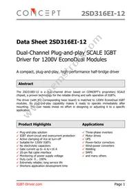 2SD316EI-12 Datasheet Cover