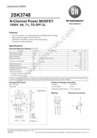 2SK3748-1E Datasheet Cover