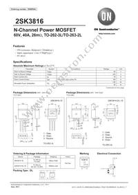 2SK3816-DL-1E Datasheet Cover