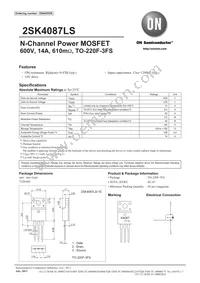 2SK4087LS-1E Datasheet Cover