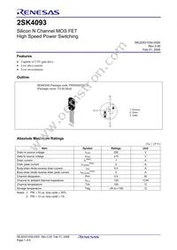 2SK4093TZ-E Datasheet Page 3