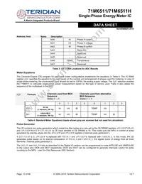 71M6511-IGTR/F Datasheet Page 12