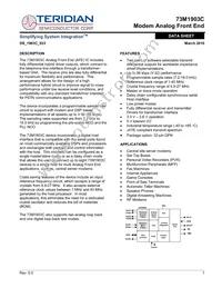 73M1903C-IMR/F Datasheet Cover