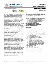 73S8014RT-IL/F2 Datasheet Cover