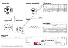 74407000082 Datasheet Cover