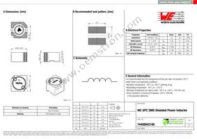 74408942100 Datasheet Cover