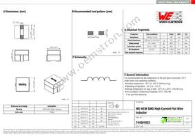 744301033 Datasheet Cover