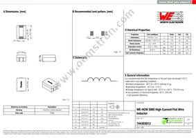 744303012 Datasheet Cover