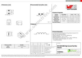 744307012 Datasheet Cover