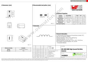 744308020 Datasheet Cover