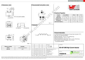 7443630140 Datasheet Cover