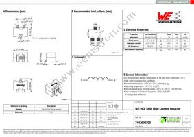 7443630700 Datasheet Cover