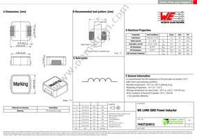 74437324012 Datasheet Cover