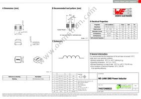 744373460033 Datasheet Cover