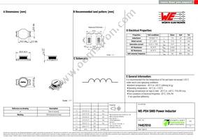 74457010 Datasheet Cover