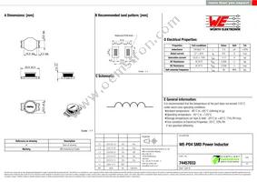 74457033 Datasheet Cover