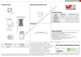 7447452101 Datasheet Cover