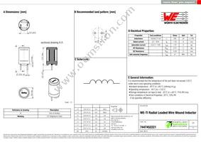 7447452221 Datasheet Cover