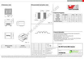 744758318A Datasheet Cover