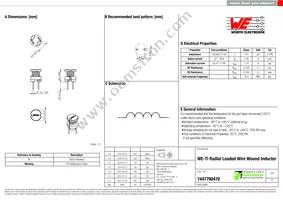 7447790470 Datasheet Cover