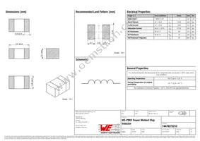 74479275210 Datasheet Cover