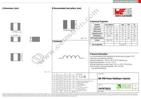 74479776233 Datasheet Cover