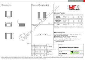 74479887222 Datasheet Cover