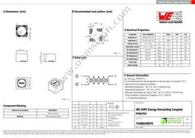 74488540070 Datasheet Cover