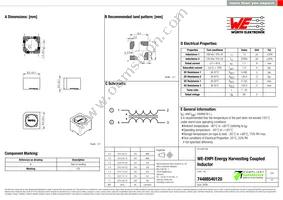 74488540120 Datasheet Cover