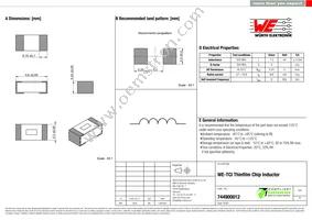 744900012 Datasheet Cover