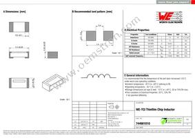 744901010 Datasheet Cover